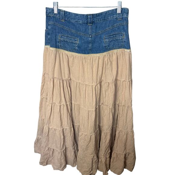 Y2k E-col-o-gie A line full skirt denim - Picture 2 of 6